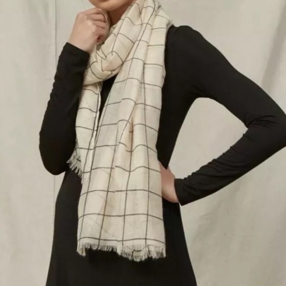 Rachel Pally brown plaid scarf